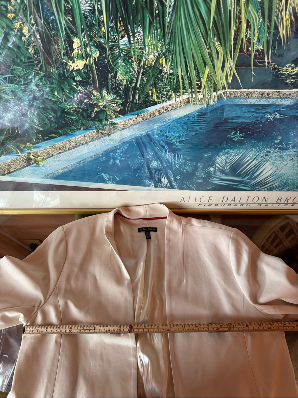 Eileen Fisher Tencel Silk Lined Long Jacket Ivory Medium 3/4 Sleeve - Picture 6 of 7